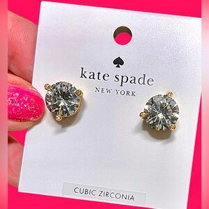 Kate Spade NWT Rise & Shine Earrings Cubic Zirconia & Gold Dazzling